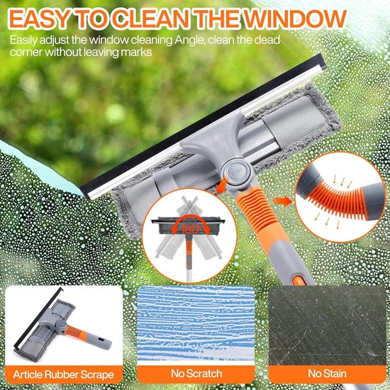 Mannicix Waterschuiver, vloertrekker, douchewisser, lange steel, 153 cm, uittrekbare douchewisser zwart, voor douche, raamreiniger, glasreiniging Mannicix Waterschuiver, vloertrekker, douchewisser, lange steel, 153 cm, uittrekbare douchewisser zwart, voor douche, raamreiniger, glasreiniging