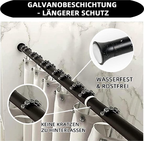 XIACIBDUS Telescoopstang, 2 stuks, kleine spanstang zonder boren, uittrekbare klemstang voor gordijnen, gordijnstang voor badkamer, kast, kledingstang ( wit, 40-70 cm