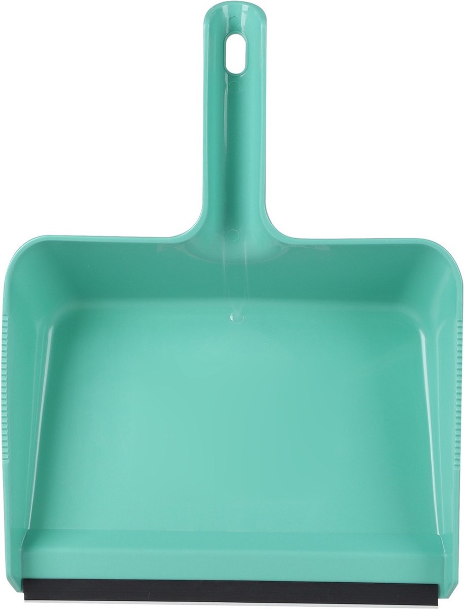 Goedkoopste Urban Living Vuil opvang blik - kunststof - met rubber strip - 30 x 38 cm - mintgroen - stofblik - voor stoffer en blik - extra groot