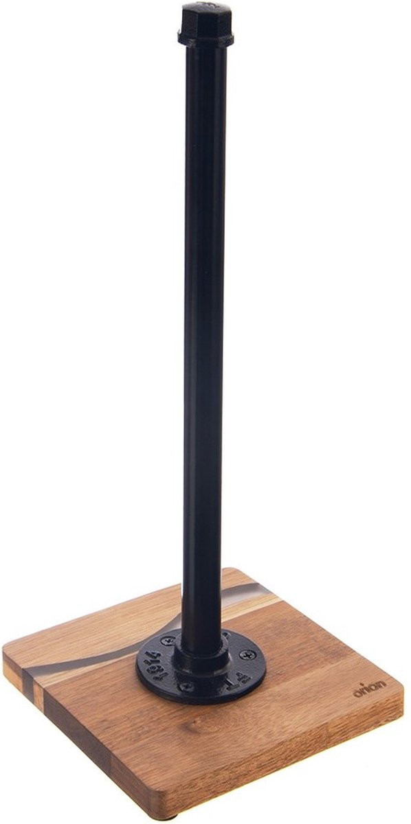 Keukenrolhouder Metaal Houten Zwart RIVER 35 cm - Rollenhouder - Houder