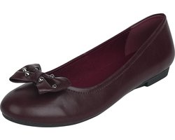 Rock Rebel by EMP Rode ballerina's met strik en studs - Dames - EU38