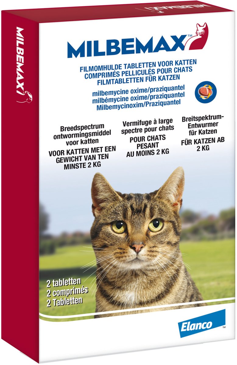 Milbemax Ontworming Tabletten Kat 2 - 8 kg - 2 tabletten — afbeelding 1