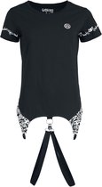 Gothicana zwart T-shirt met afneembare bandjes Vrouwen - M