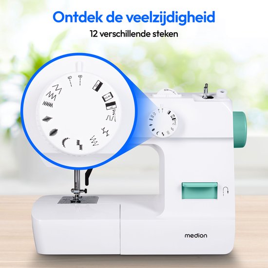 Medion® Nähmaschine SM70 (MD 11179), 12 Stichmuster, Rückwärtstaste, 70