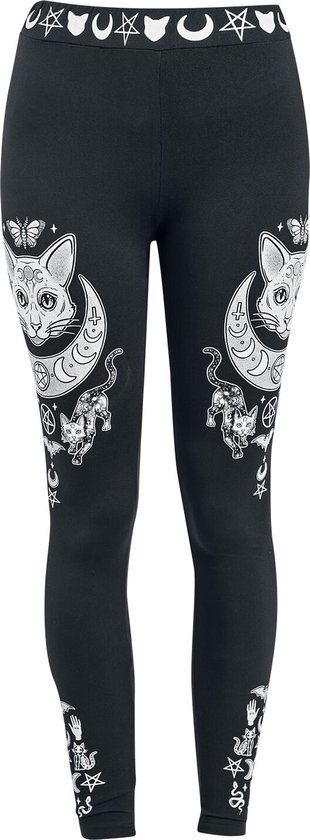 Gothicana zwarte legging met elastische tailleband - Dames - M