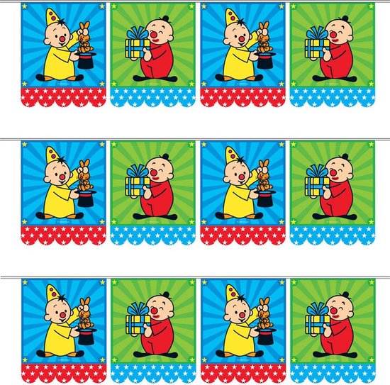 Bumba thema verjaardag vlaggenlijn - Set van 3x stuks - 6 meter - Feestartikelen - vlaggetjes - Kinderverjaardag