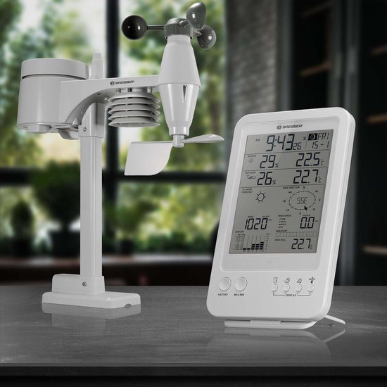 Station Météo Pluviomètre Sans Fil Bresser Avec Capteur Extérieur - Horloge Radio DCF Et Alerte Gel