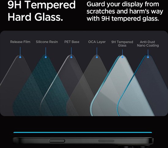 Spigen EZ Fit Screen protector geschikt voor iPhone 16 Pro met installatie tools - 2 Stuks