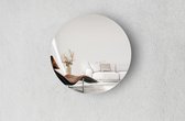 Miroir de salon - Métal argenté - Diamètre : 40 cm - Épaisseur : 4 mm - Incl. Kit de montage miroir - Miroir mural sans cadre