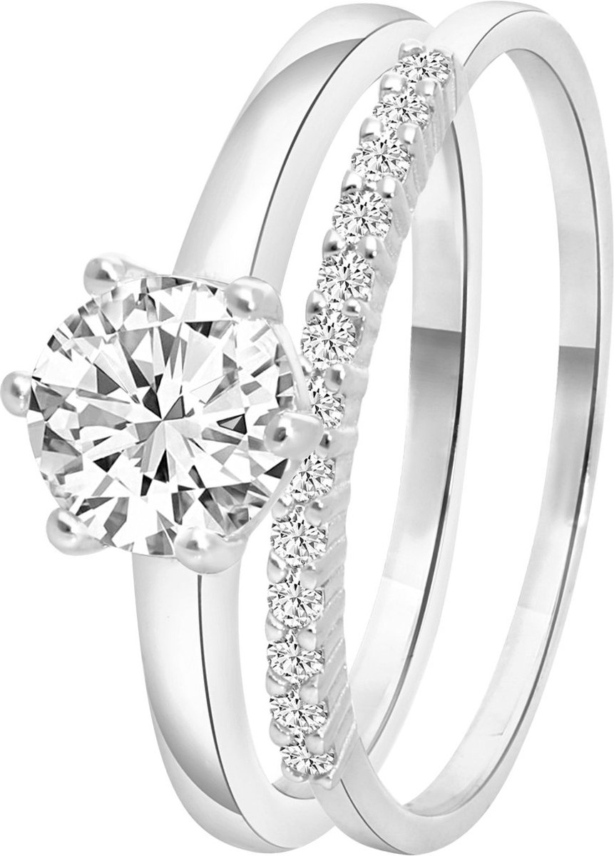 Lucardi - Dames geplateerde ring - sieraden - goud geschenk, Overige