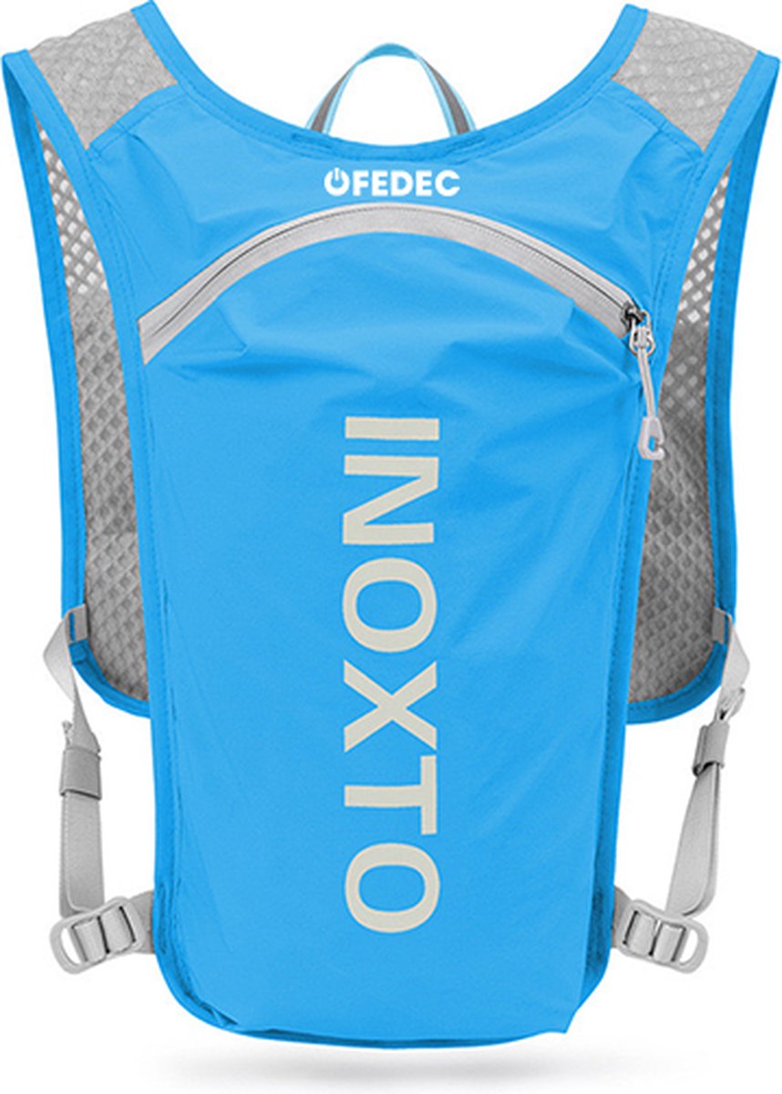 FEDEC Hardloopvest - Hardlooprugzak - Waterdicht - Reflecterend - Blauw - 5 Liter - 140 gram