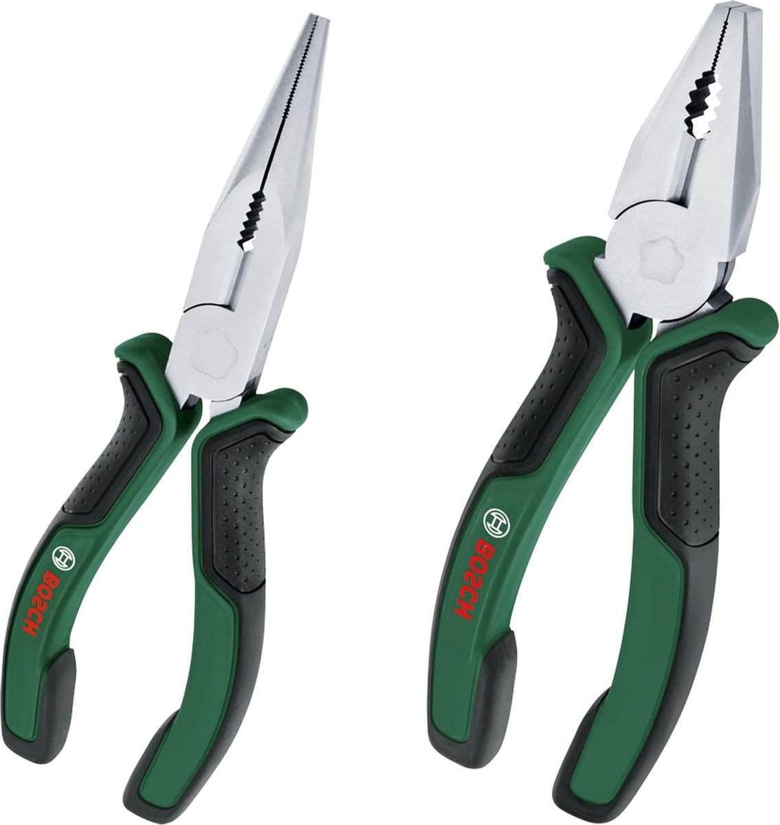 Tangenset 2-delig hoogwaardige precisie combinatietang punttang voor multitasken ergonomisch chroom-vernikkeld