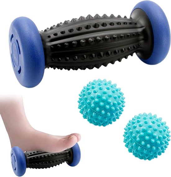 Massage Apparaat Voetmassage Roller Igelball Voetmassage Fascinaroller Voet Hiel Spoor Voetroller Plantaire Fasciitis Ontspanning Pijn Paars