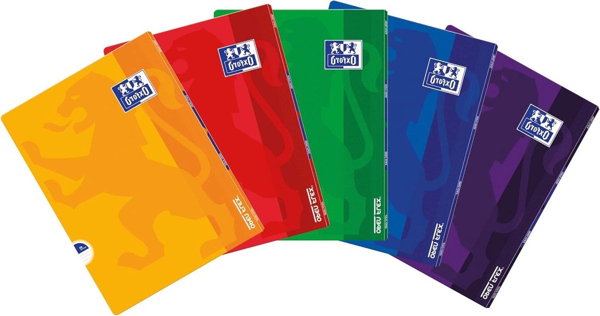 Schriften a4 ruitjes 10mm - OPENFLEX schoolschrift 60 vellen gelinieerd - 5 stuks verpakking - kleurenmix Schriften a4 ruitjes 10mm