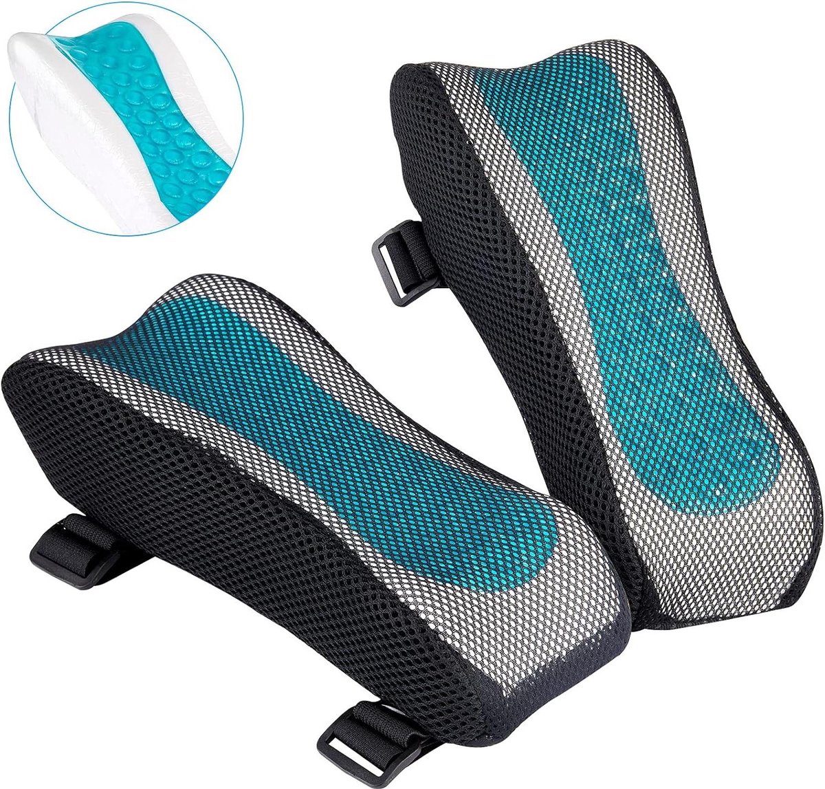 Armleuningkussens voor bureaustoel - Ergonomisch elleboogsteunkussen - Set van 2