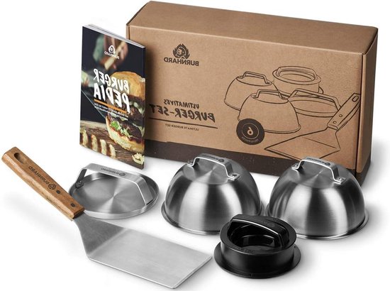 Abiemuce Burger Smasher Set 5-teilig - Edelstahl Grillzubehör Für Smash Burger