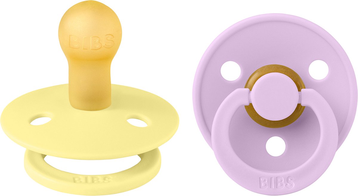 Goedkoopste BiBS - Colour Pacifier - Stage 1 Fopspeen - 0 maanden - 2 stuks - Sunshine / Violet Sky