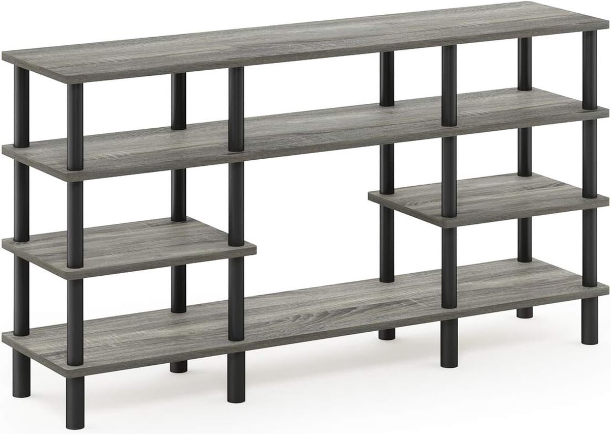 Goodivery ® Multifunctioneel 4-laags TV-rek voor Moderne Interieurs, 29.49 x 119.9 x 64.8 cm, Grijs/Zwart