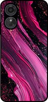 Coque de téléphone Smartphonica compatible avec Oppo A58 5G / A78 5G avec imprimé marbre - Coque arrière en TPU motif marbre - Violet rose compatible avec Oppo A58 5G; Oppo A78 5G