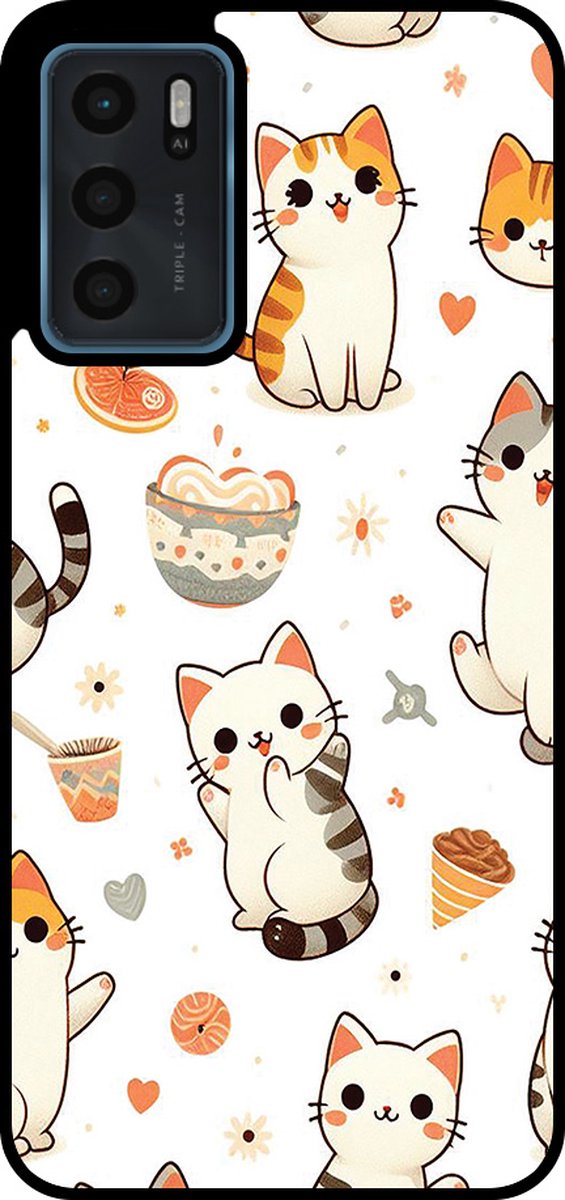 Smartphonica Telefoonhoesje Geschikt voor Oppo A16 / A16s / A54s met katten opdruk - TPU backcover case cat design geschikt voor Oppo A16;Oppo A16s;Oppo A54s
