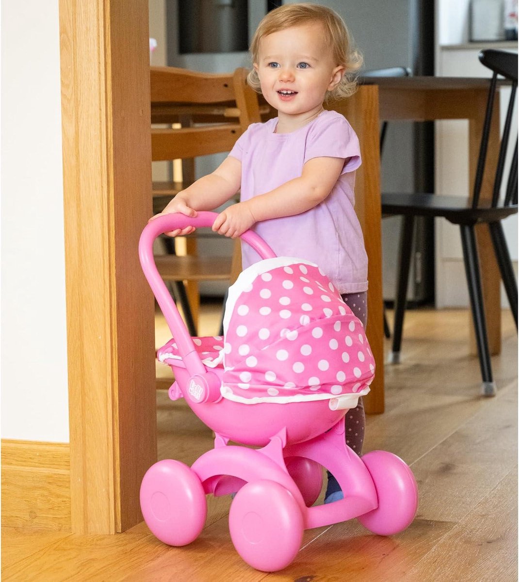 Dolly Tots My First Poussette 4 En 1 Rose Pour Enfant Dès 18 Mois - Landau Poupée