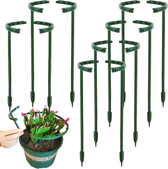 6 Stuks Halfronde Plantensteunen – 25x60 Cm, Ijzer, Verbindbaar, Voor Tomaten, Rozen, Pioenrozen En Potplanten