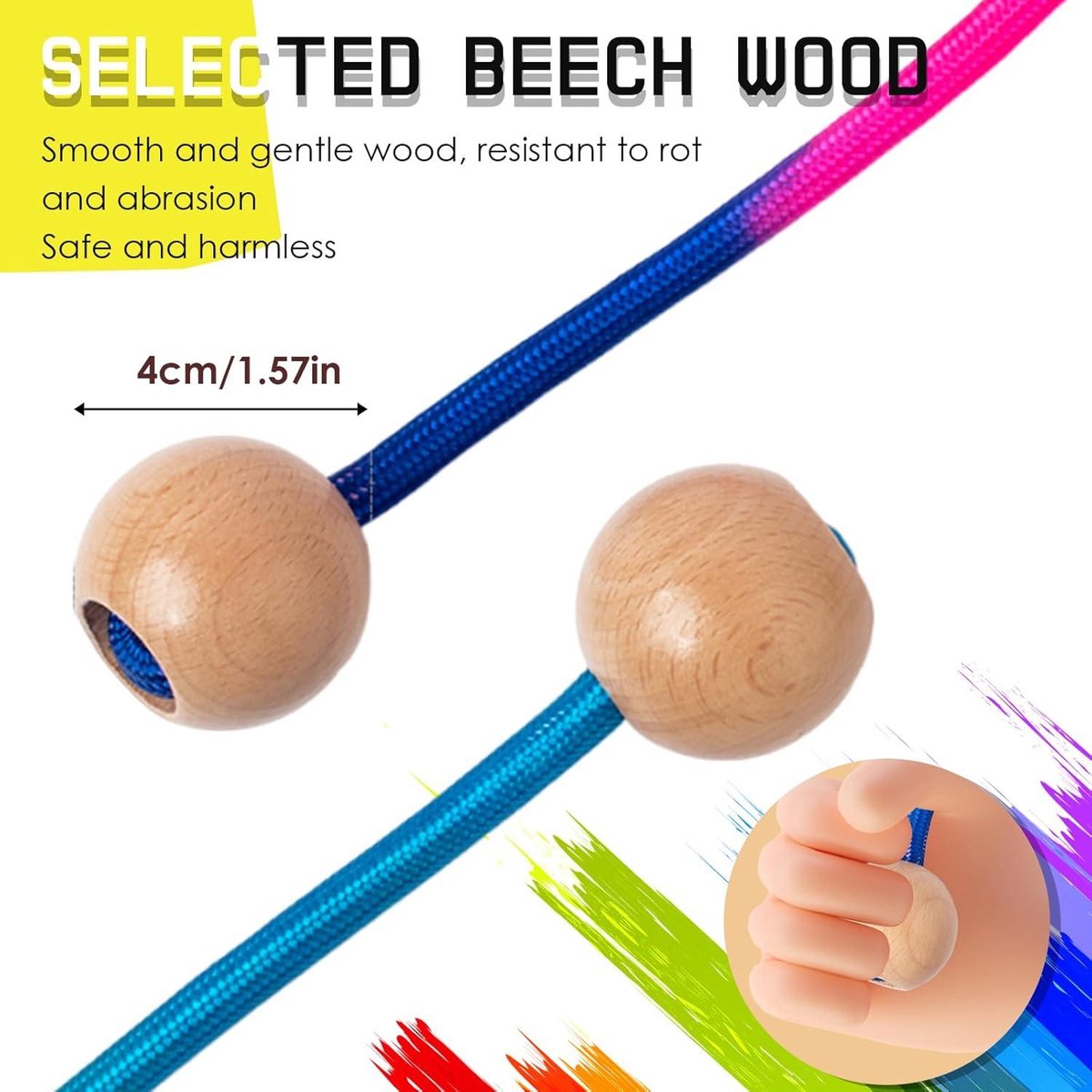 Corde à Sauter Enfants, 8 Pièces Cordes à Sauter Arc-en-Ciel