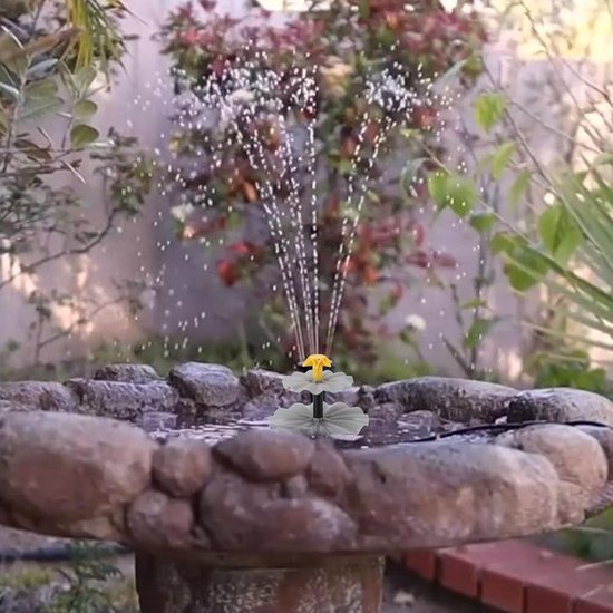 Zonne-energie Waterfontein Met Eekhoornbeeldje - Tuinfontein Met LED-verlichting 30x18 Cm - Decoratie Voor Tuin Of Terras