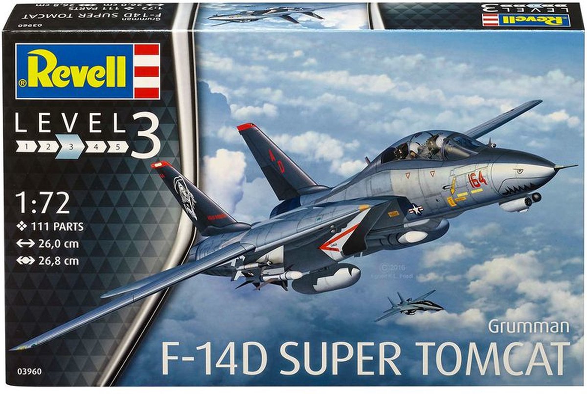 Revell Modelbouwpakket Vliegtuigen - 03960 F-14D Super Tomcat Plastic - 1:72 - Modelbouw — afbeelding 2