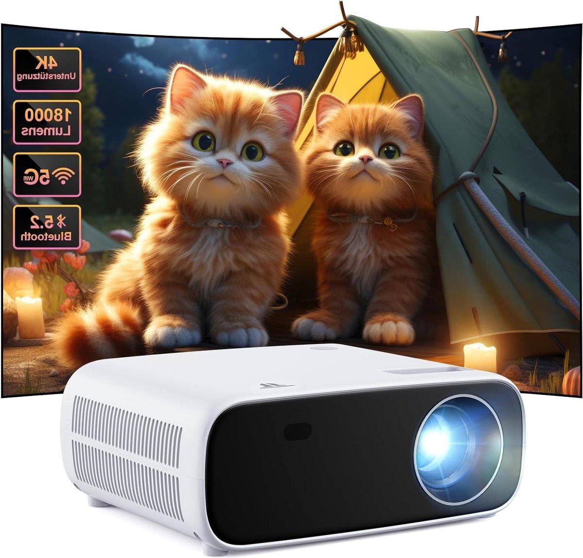 Image of Achtergrond projectorgordijn 1080p voor thuisbioscoop-ervaring Beamer