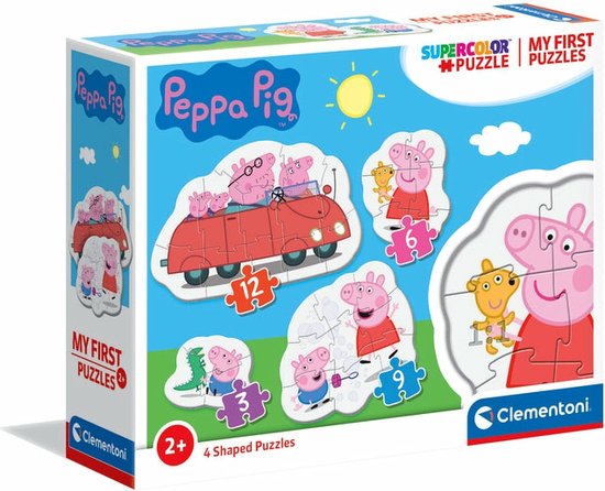 Clementoni - 4 puzzels in 1 - 3,6,9 en 12 stukjes - Peppa Pig - Puzzel Voor Kinderen - Vanaf 2 jaar
