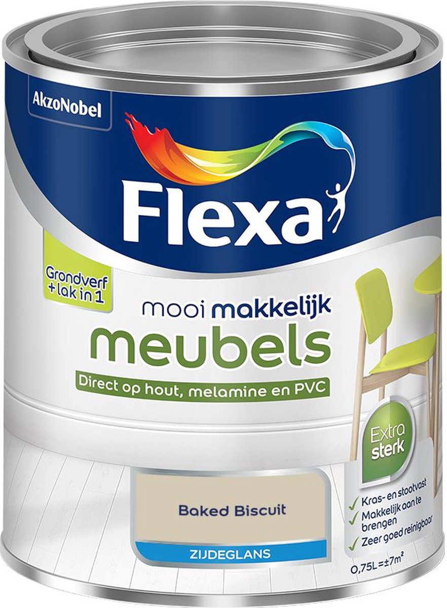 Flexa - Mooi Makkelijk Meubels Zijdeglans - Baked Biscuit - Kleur van het jaar 2025 - Mengverf - 0.75 L