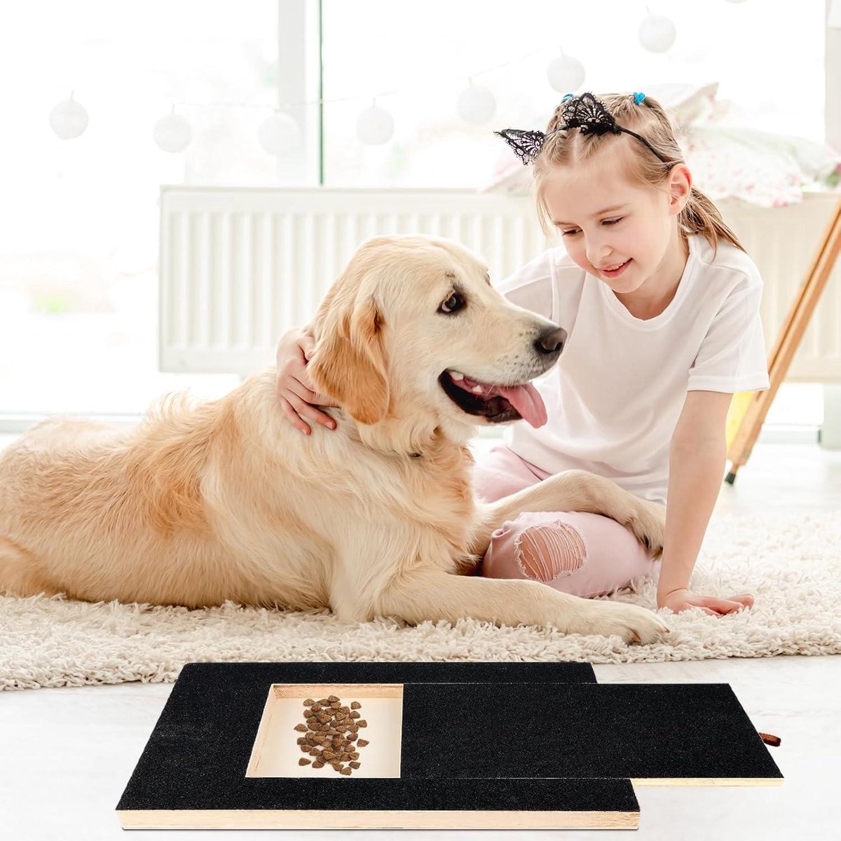 Krabplank Voor Honden Met Traktatiebox, Hondenkrabplank Nagels Multifunctionele Schuurpapier Krabplank Alternatief Klauwknijpers En Schuurmachines Honden Zwart 2798597500