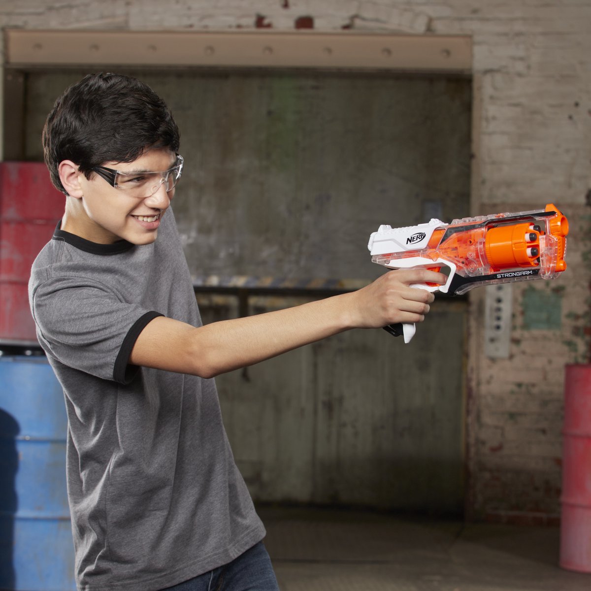 Bol.com NERF N-Strike Elite Strongarm - Transparant/Wit aanbieding