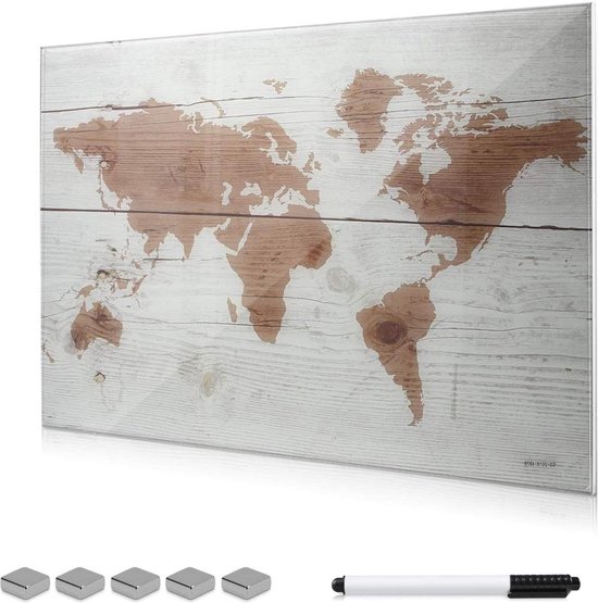 DEQORI Glazen magneetbord, 90 x 60 cm, effen kleuren, zwart, memobord van glas, magneetbord incl. magneten, pen & doek voor keuken en kantoor, magnetisch en beschrijfbaar