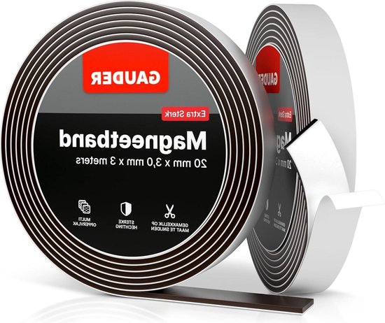 Foto: Extra sterke gauder magneetband extreem zelfklevende magneetstrip magneetrol voor binnen en buiten metaalband