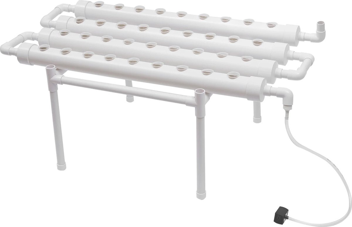 UniVerSale Hydrocultuursysteem Kweektafel Kweekset 36 Locaties 1 Laag Groenteteelt Moestuin Moestuintafel Optimaliseert Water- en Voedingsbeheer Gebruiksgemak Wit