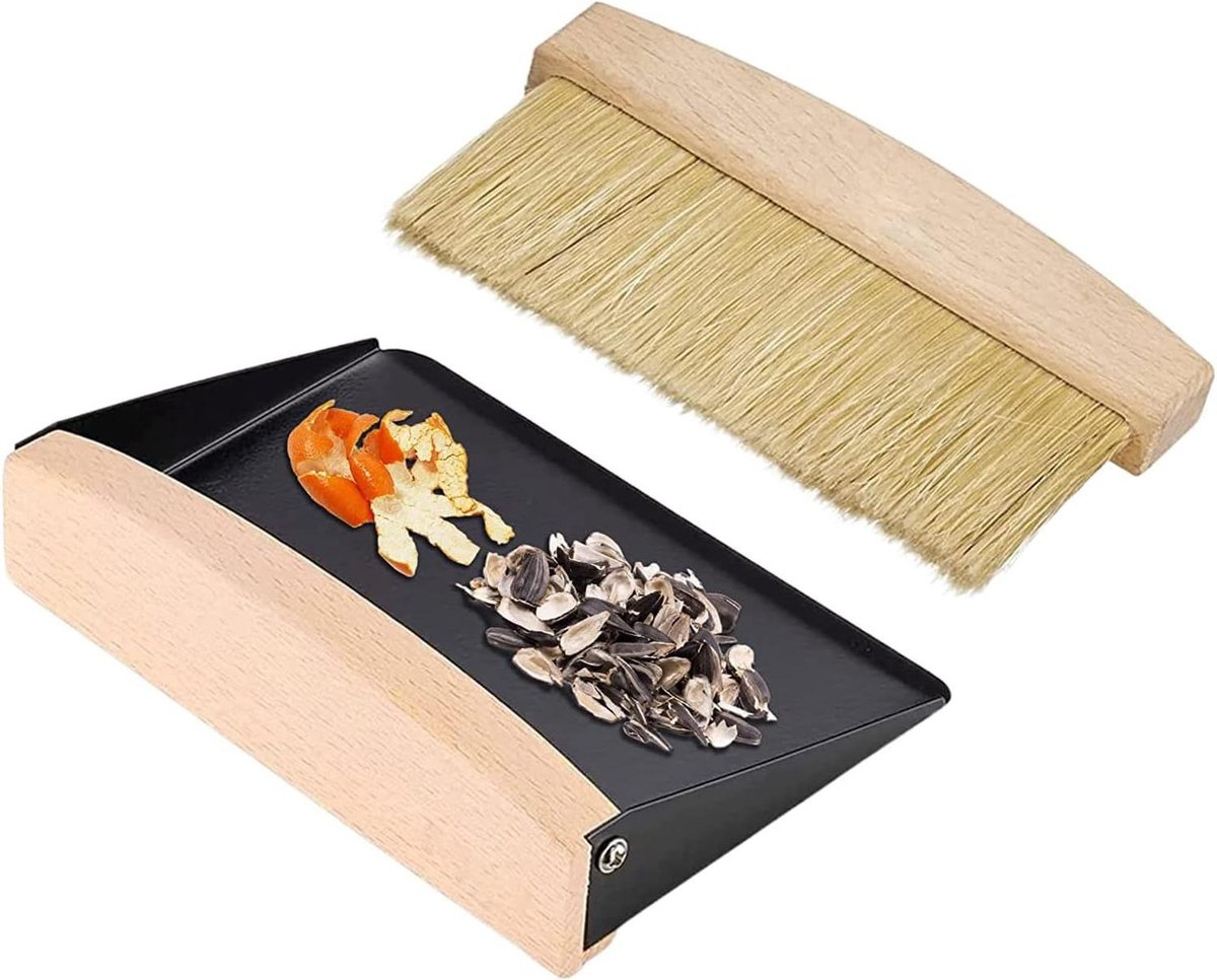 Goedkoopste Stoffer en blik - Tafelbezem en veegschep - Mini-veegplaat en handveger - Tafelveger en handveger - Tafelveger - Mini-bezem voor bureaubladreiniging