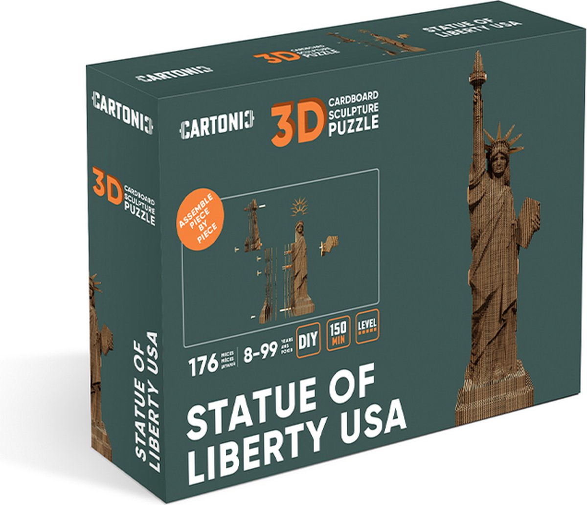 Cartonic- vrijheidsbeeld - 3D puzzel- puzzel- 3D- Kinderen- Volwassen- Ecologisch