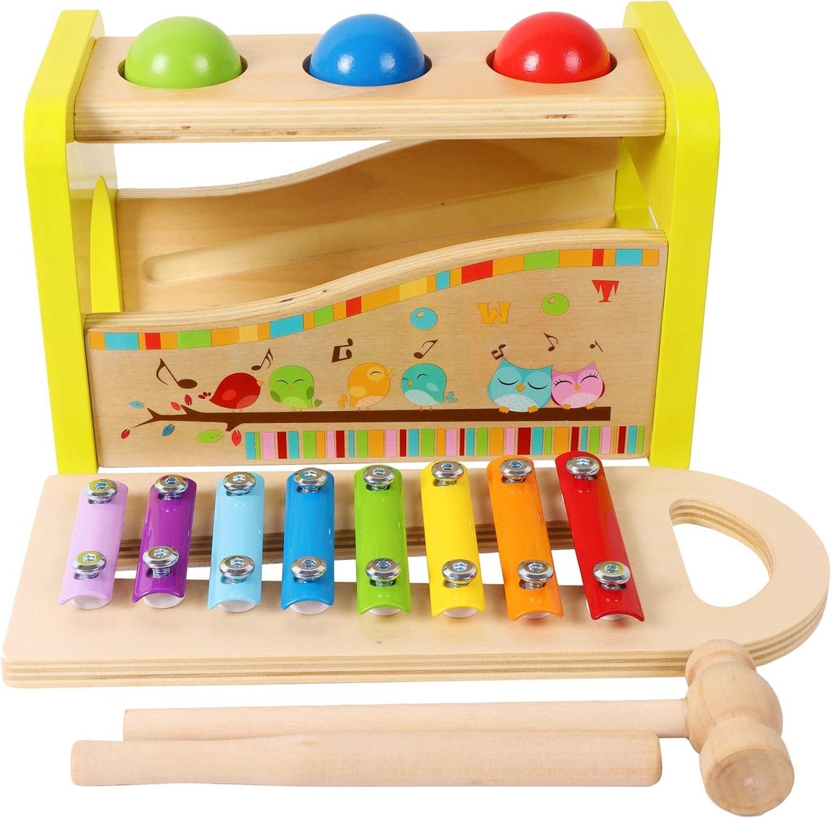 Xylofoon Set Houten hamer bal speelgoed Mallet Pinnen Pond Tap Toys Xylofoon speelgoed baby's peuters Houten Musical Toys for Kids