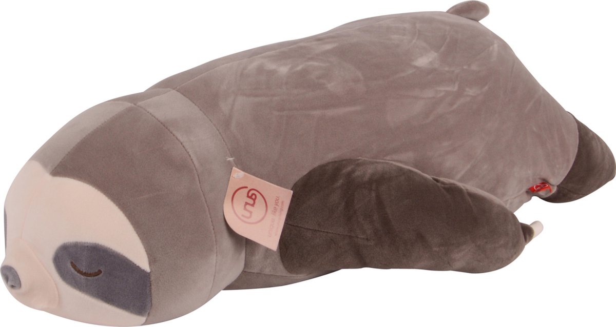 UNUS® Luiaard knuffelkussen lichaamskussen zijslaapkussen 75cm grijs
