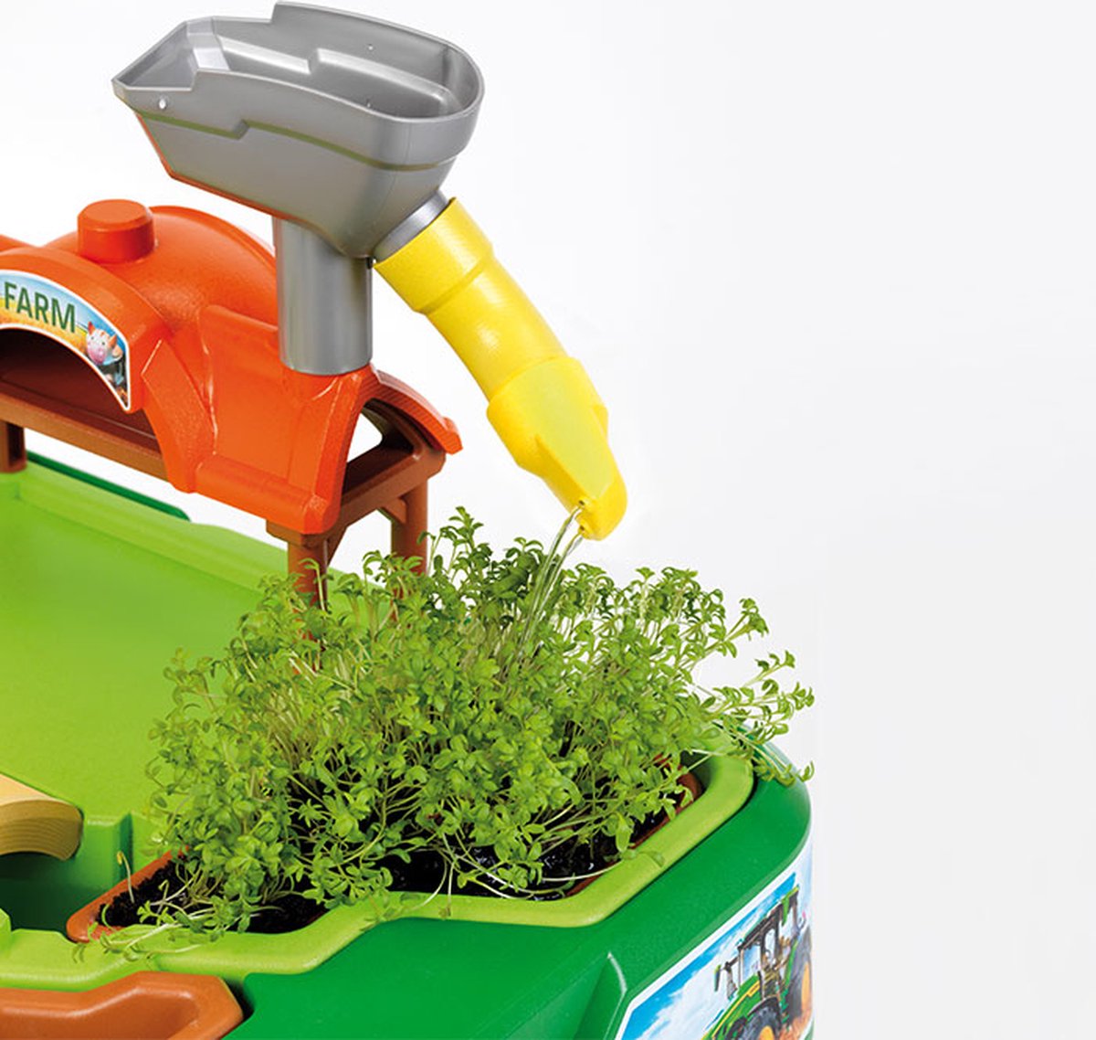 Klein Toys John Deere zand- en waterspeeltafel - 2in1 boerderij - incl. afneembare bassins voor zand en water - 64x46x60 cm - groen geel — afbeelding 3