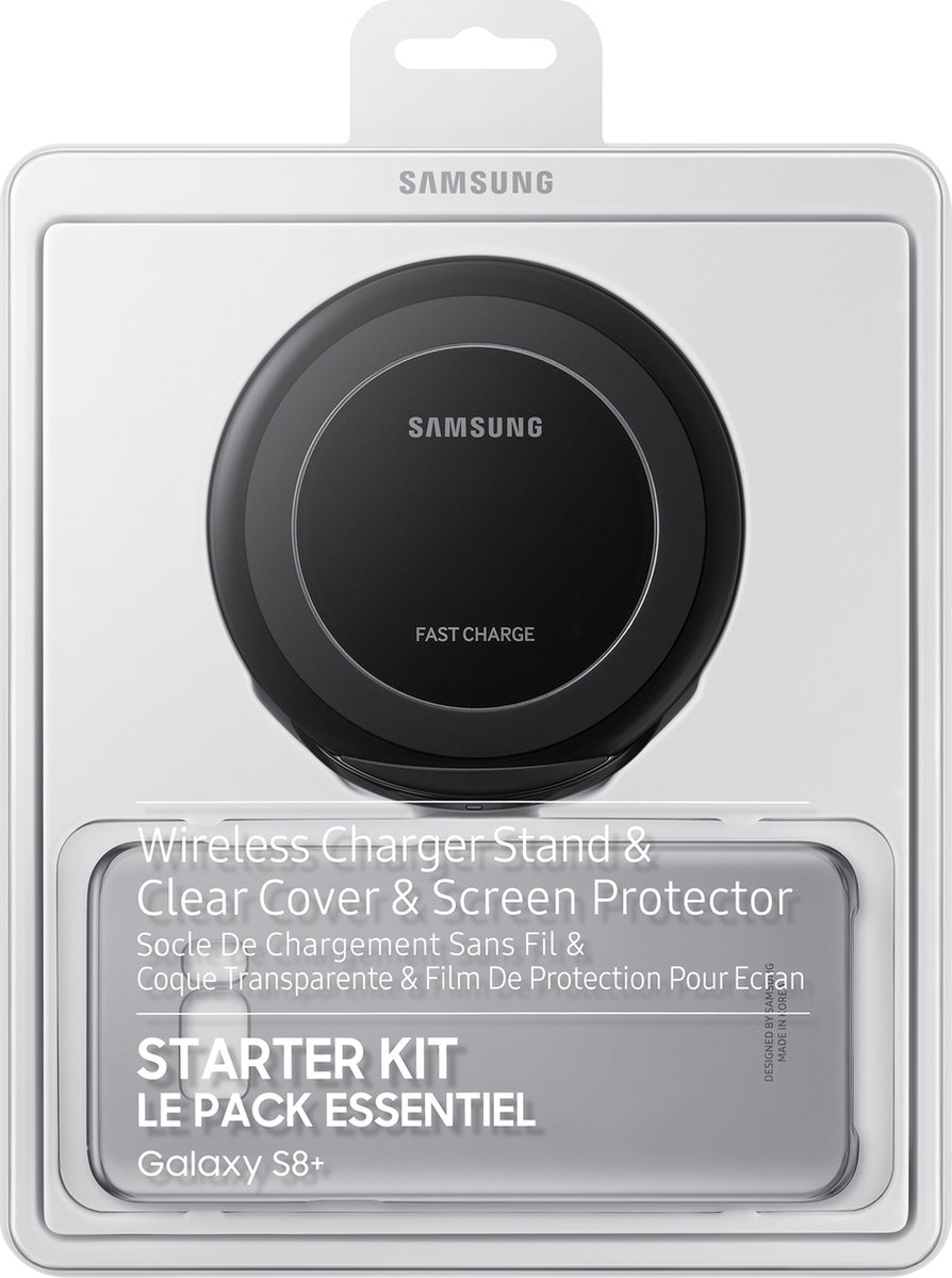 Samsung draadloze kit (cover+SP+inductielader+ kabel) - zwart - Samsung S8 Plus