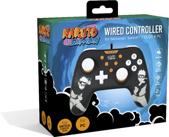 Konix - Manette filaire Naruto Shippûden Noire pour Nintendo Switch