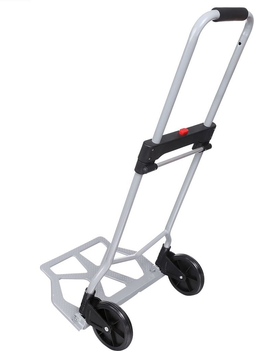 JGS® - Aluminium Vouwbare Steekwagen Compacte Transportwagen met 100 kg Draagvermogen Ideaal voor Winkelen, Reizen, Verhuizingen -