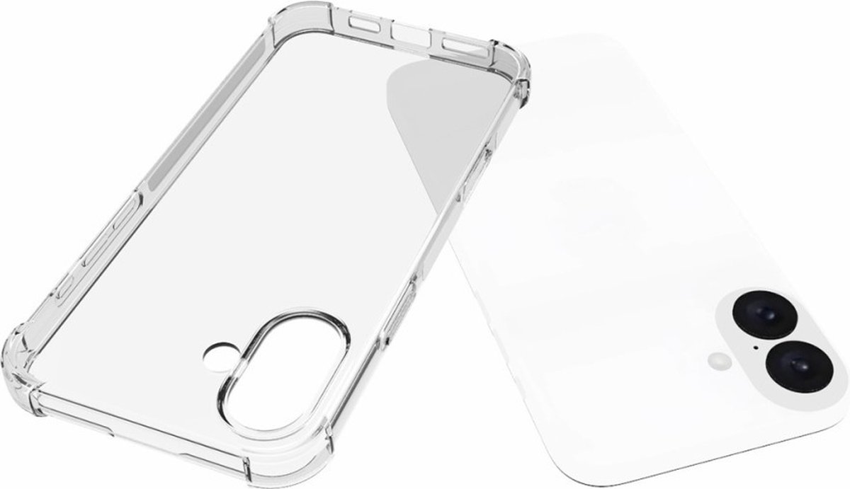 iPhone 16 Plus hoesje transparant TPU met schokbestendige AirBag hoeken, dunne beschermcover - Afbeelding 4