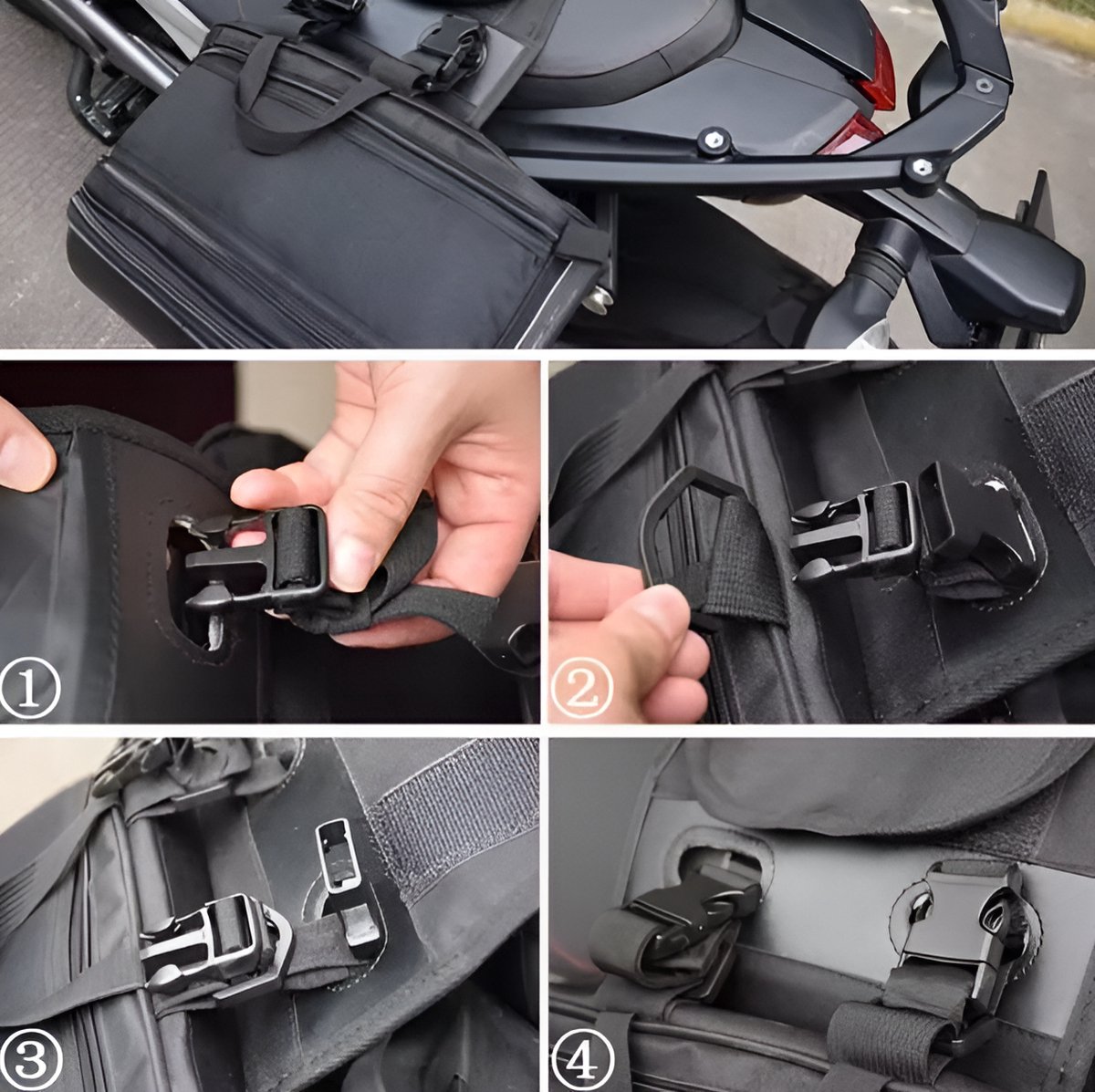 CarryQuest® - Motor Rugzak - Universele Motorfiets Tas - Motorrugzak - Waterdicht, Lichtgewicht, 36L-58L Capaciteit - Inclusief Regenhoes - Carbon – foto 4