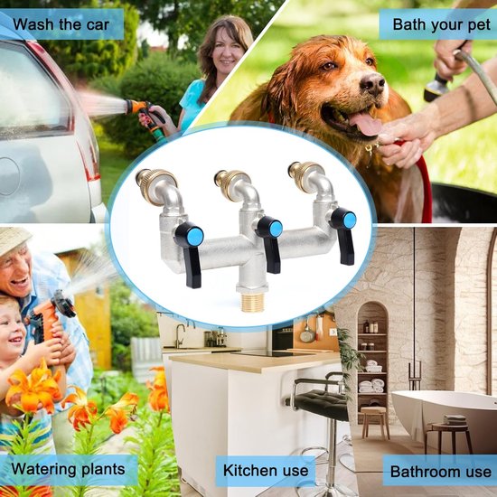 Zilverkleurige Messing Waterverdelers tuinslangaccessoires kopen? ✔️ Tot 37% korting