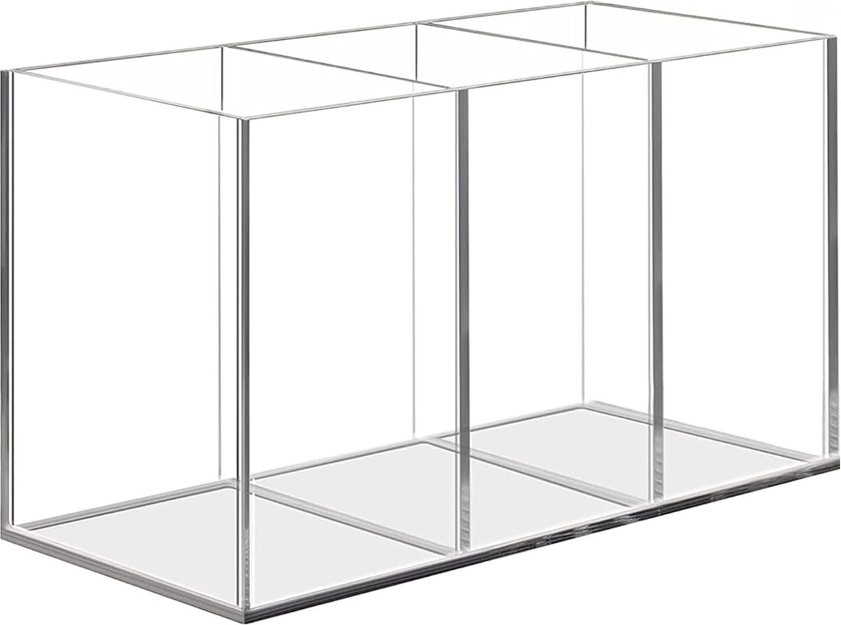 Goedkoopste Transparante Acryl Pennenhouder - Bureau-Organizer Make-up Kwast Houder Pennenpot voor Kantoor, School, Huisbenodigdheden (16.8 x 7.6 x 9.5 cm
