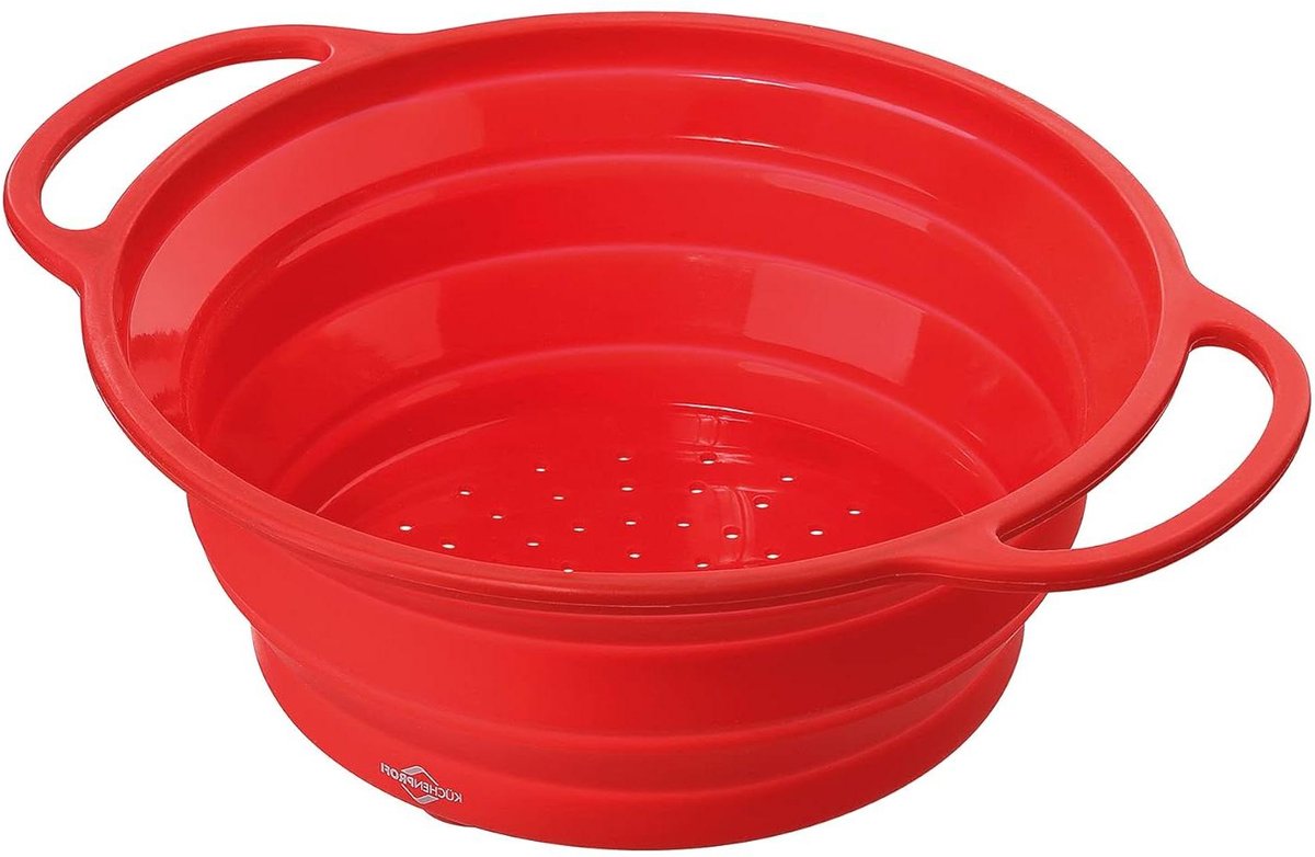 Opvouwbare vergiet 24 cm rood